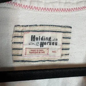 Anthropologie Holding Horses Monroe Striped Button Down Oversized Blouse thumbnail 4