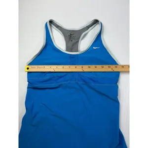 Nike Dri-FIT Tank Top Athletic Racerback Built-In Bra Blue‎ Size M thumbnail 3