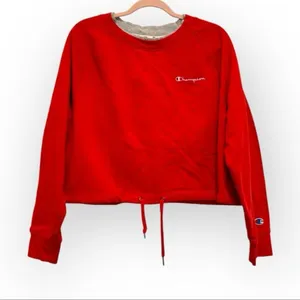 Champion Women’s Campus Fleece Cropped Crew Sweatshirt | Red | Size Large thumbnail 1