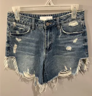 Vervet By Flying Monkey Harmonious Hi-Rise Distressed 6” Jean Shorts thumbnail 5