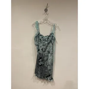 Free People Retro Daisy Dress Womens Small Green Ruffle Adjustable Straps thumbnail 2