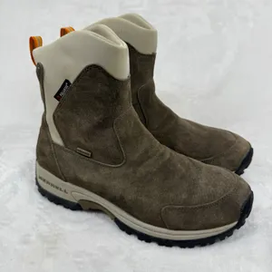 Merrell Aurora Waterproof Winter Boots Womens 9 Brown Suede Thinsulate Polartec‎ thumbnail 1