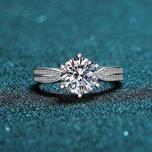 18K White Gold Plated 1 CT Cubic Zirconia CZ Diamond Wedding Ring thumbnail 1
