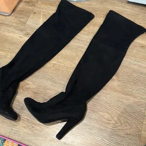 MOVING SALE Steve Madden black over the knee block heel boot thumbnail 8