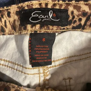 Earl Jean Tan Leopard Animal Print Skinny Ankle Classic Jeans Women Sz 6 thumbnail 4