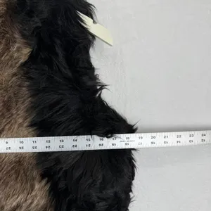 Free People Faux Fur Vest Black‎ Brown Multi Color Size 6 NWOT thumbnail 4