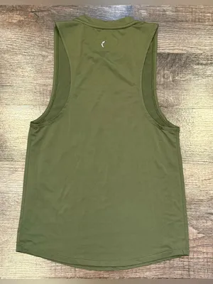 Zyia Active Kettle Bell Moon Logo Tank Tank Olive Green Soft Stretchy Small thumbnail 3