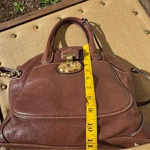 Talbots Rich Brown Leather Satchel with Gold Hardware thumbnail 8