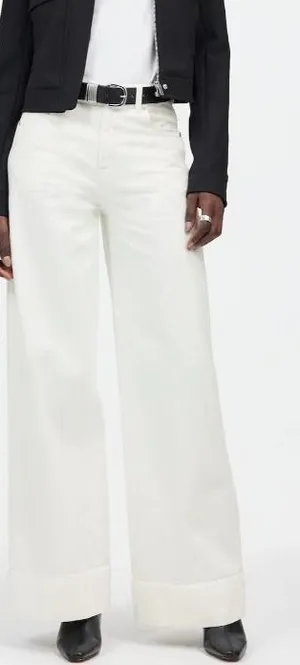 Madewell Superwide-Leg Jeans High Rise White Denim Size 24 thumbnail 1