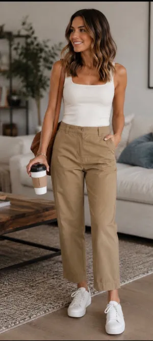 Women's J.Crew Classic Twill Chino Pants Size 2 Beige thumbnail 1