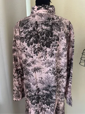 Tuckernuck Pink Toile Print Ruffle Collar Mini Dress Size M Cottagecore thumbnail 11