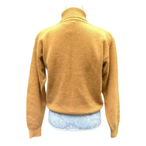 Jones New York Vintage Mustard Yellow Lambswool Angora Turtleneck Sweater Size P/M 80s 90s thumbnail 4