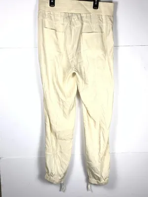 Marrakech Silky Jogger Pants Large Cream Lightweight Relaxed Pull On thumbnail 8