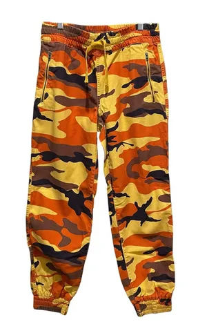 TNA Aritzia Camo Jogger Pants Orange Yellow Brown Drawstring Cotton Size Medium thumbnail 1