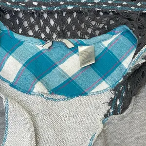 BKE Womens‎ Sweatshirt Vest Grey Blue Hoodie Cotton Blend Size Small S thumbnail 4