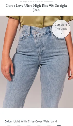 Abercrombie Curve Love 90s Ultra High Rise Straight Jean thumbnail 2