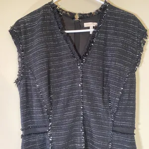 Rebecca Taylor Womens Dress Size 8 Black Sparkle Stretch Tweed Sleeveless $495‎ thumbnail 3