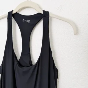 [Aerie] Offline Black Racerback Real Me Hot Stuff Romper Workout Casual Sz Large thumbnail 7