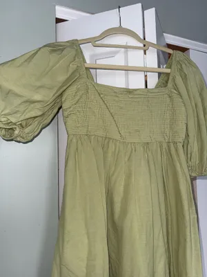 Abercrombie Dress Mini Green Puff Sleeve thumbnail 2