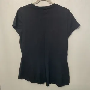 Isaac Mizrahi Live Black Short Sleeve Peplum Top Size Medium thumbnail 2