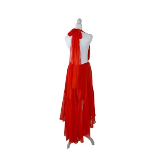 Bardot XL Orange Maxi Dress NWT - Halter Backless Formal Dress Defect Zipper 54" thumbnail 4