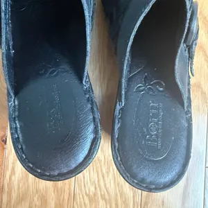 Born Leather Mules Clogs Woven Accent Comfortable Shoes‎ Size 10M Black thumbnail 6