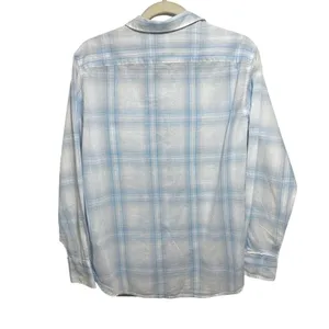 H&M Logg Women's Sz 12 Button Down Plaid Shirt Collared Long Sleeve Blue White thumbnail 5