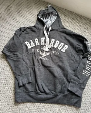 Bar Harbor Maine Hoodie Black thumbnail 1