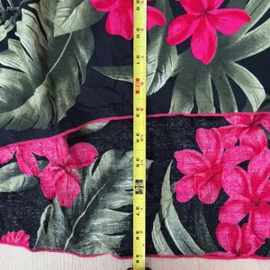 Ravant Hawaii Tropical Floral Halter Dress Women M Black Pink Hibiscus Midi Boho thumbnail 4