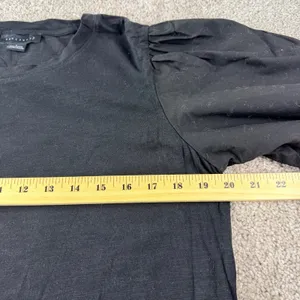 Sanctuary‎ Dream State Mini Dress Black Puff Sleeve Casual Cotton Shift Womens L thumbnail 4