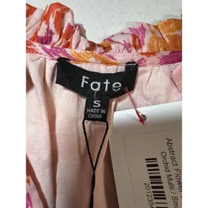 Anthropologie Fate Pink Floral Flowy Tiered Ruffle Peasant Mini Dress Small NWT thumbnail 6