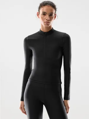 Aritzia Golden GloTone Trailblaze Mockneck long sleeve black size large NWT thumbnail 4
