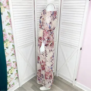 As You Wish Floral Off The Shoulder‎ Flared Sleeve Maxi Dress Small thumbnail 4