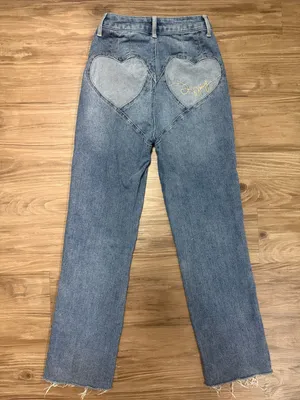 Juicy Couture 2 of Hearts Venice Jeans 00/23 Y2K Heart Pockets McBling $110 thumbnail 5