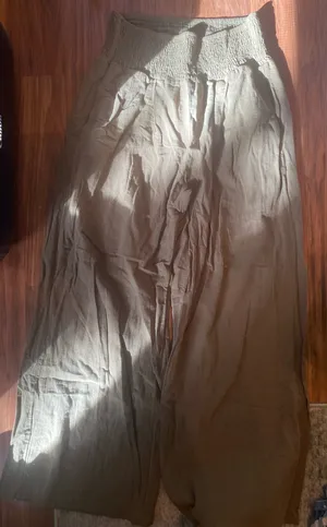 Amazon Green Linen Flowy Pants thumbnail 1