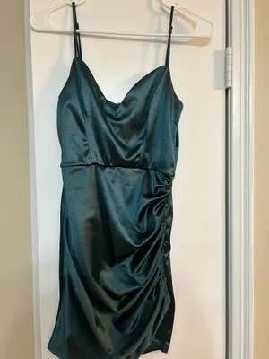 Lucy in the Sky Mini Dress satin green thumbnail 3