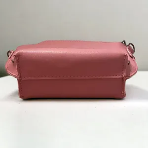 Mini Pink Leather Studded Crossbody Zipper Bag * WITHOUT STRAP * thumbnail 4
