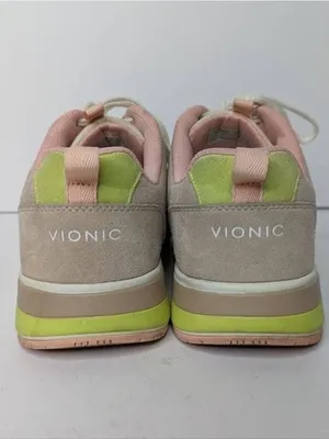 Vionic Blush Pink & Lime Green Accent Women's Sneakers thumbnail 3