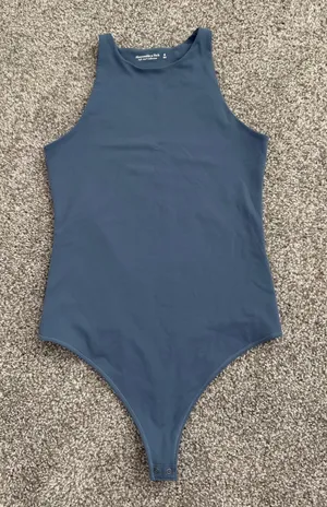 abercrombie blue High-Neck One-Piece Bodysuit Size Medium Coastal Preppy thumbnail 1