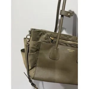 Henri Bendel Green Leather Nylon Diaper Bag‎ Satchel Tote Bag Crossbody i thumbnail 4