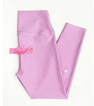 Alo 7/8 High-Waist Airlift Leggings Pink Lavender Hi-Rise Waisted Skinny Tights thumbnail 7