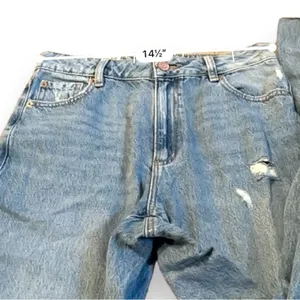 Garage Denim Droite 90s Straight Leg Light Wash Distressed‎ Raw Hem Jeans Sz 27 thumbnail 9