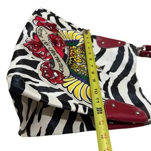 NEW Unbranded Faux Leather Zebra Print and Red‎ Big Patch Medium Hand Bag thumbnail 8