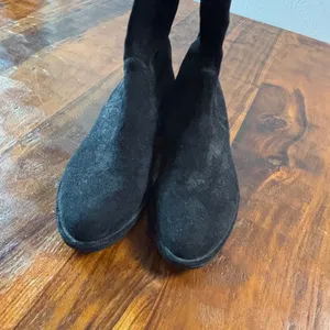 Stuart Weitzman Lowland Black Suede Over the Knee Boots‎ Womens 9 M Low Heel Tie thumbnail 11