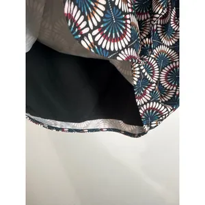 Molly Bracken Geometric Fan Print Wrap‎ Tulip Skirt Navy Blue Teal Coral NEW thumbnail 5