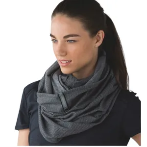Lululemon Vinyasa Heathered Black Herringbone Scarf Rulu thumbnail 1