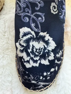 Johnny Was Navy Floral Espadrille Mules thumbnail 10