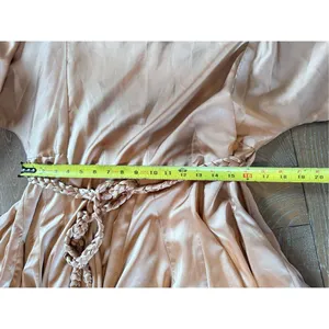 Aakaa Pink Satin Dress‎ with Rope Tie Waistband Size Small thumbnail 8