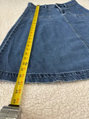 Vintage 90s Liz Claiborne Patch Pocket Denim A-Line Midi Skirt size 10 #denim #midi thumbnail 5