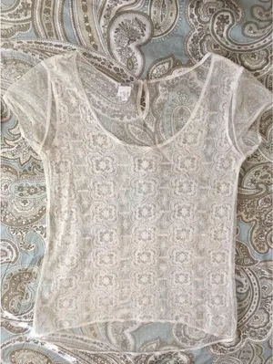 Aerie Pretty Luxuries Lace Shirt Top Blouse Size XS Extra Small thumbnail 7
